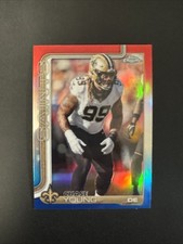 2025 Topps Chrome Football Chase Young #220 Red White & Blue Refractor