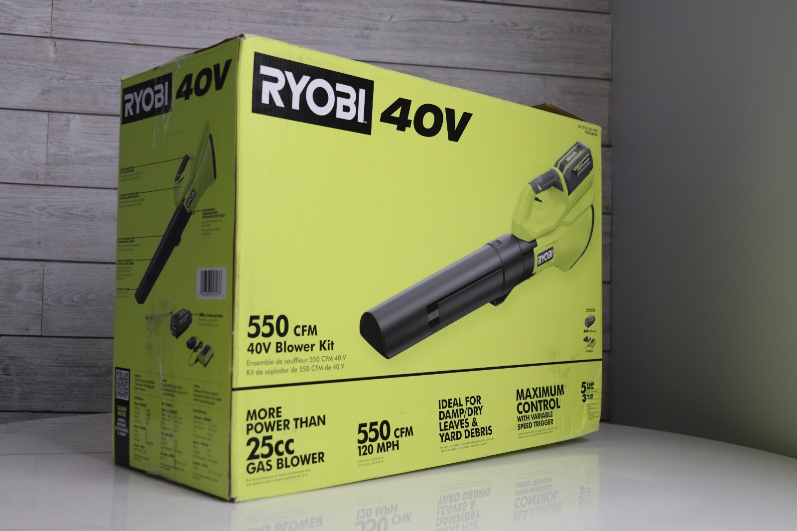 Ryobi 40V 550 CFM 120 MPH Cordless Leaf Blower Tool Only Includes Charger No Battery