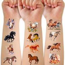 Horse Temporary Tattoos 52 Pcs for Kids Birthday Party