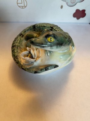 Rare Royal Adderley Floral Bone China Crocodile with Water Lily Specially Modell