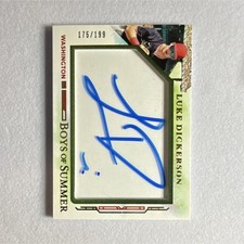 2025 Panini Boys of Summer #20 Luke Dickerson Washington Auto Serial 175/199