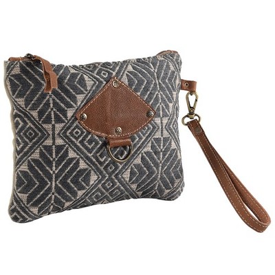KB OHLAY WRISTLET Upcycled Wool Upcycled Canvas Genuine Leather women bag