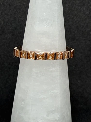 Bomb Party Ring Sz 10  "Electric Soul" Yellow Topaz on Rose Gold - product listing photo