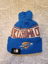 Oklahoma City Thunder Basketball NBA New Era Beanie Knit Hat With Pom