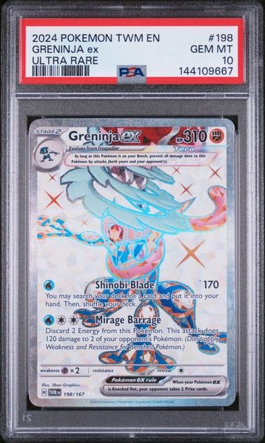 Pokemon Twilight Masquerade - GRENINJA EX - ULTRA RARE - 198/167 - PSA 10