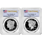 2pc Set - 2025-S $1 Proof Morgan and Peace Silver Dollar PCGS PR69DCAM FS Flag