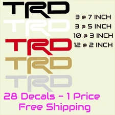 TRD Decal Mega Pack  28 decals - One price Free shipping Diecut Vinyl TOYOTA USA