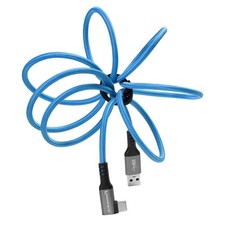 KONDOR BLUE USB-A to USB-C 3.0 Right Angle High Speed Data and 5 FT, Blue