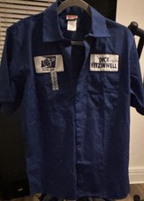 Spencer's Men's M Blue Short Sleeve Work Shirt Polyester/Cotton Blend