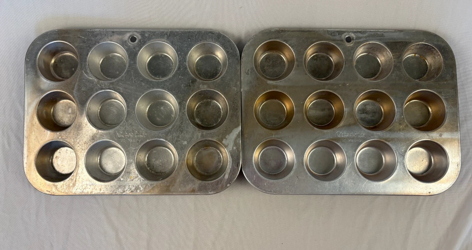 Set 2 MIRRO 12 Cup Baking Pan Mini Muffin Cupcake