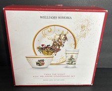 Williams Sonoma Twas the Night Kids 3-Piece Melamine Set Christmas New in Box