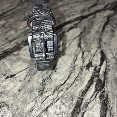 Michael Kors Reversible leather Belt - Black MK Logo / White  display picture 3