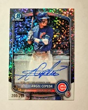 Angel Cepeda 2025 1st Bowman Chrome AUTO SPECKLE REFRACTOR 200/299 Cubs RC M6