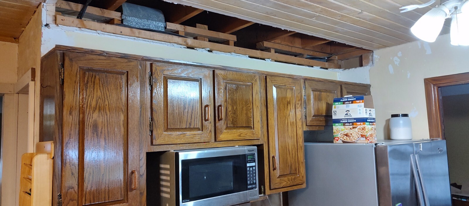 Old Solid Oak Kitchen Wall eBay