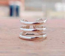 Adjustable Three Layer Thumb Ring, 925 Silver With Handmade Ring, All Size
