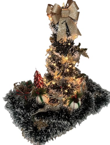 23-Inch Tabletop Mini Christmas Tree with Yellow -Color Light - Picture 2 of 5