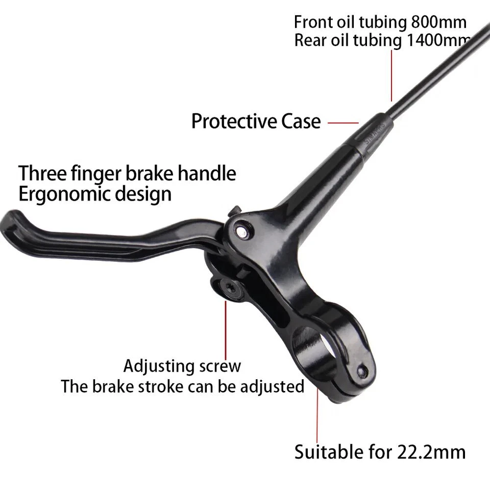 MTB Bicycle Oil Disc Brake 160mm Caliper Hydraulic 800/1400mm Front Rear Handle - Image 3 of 4