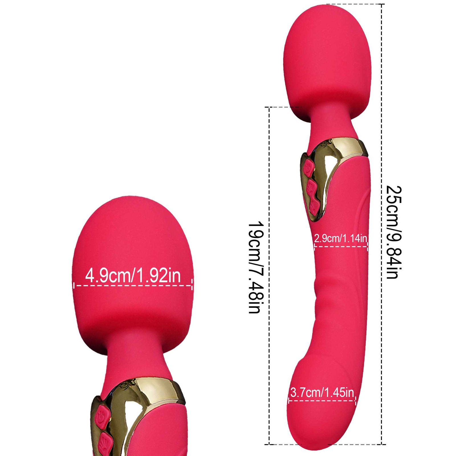 Double Head Shock AV Vibrator Stick G-Spot Massager Dildo Sex Toys For Women