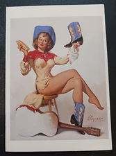 GIL ELVGREN A POLISHED PERFORMANCE 1964 REPRODUCTION 1996 PIN-UP POSTCARD