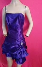 PURPLE FIESTA SHORT  STRAPLESS RHINESTONE PIN DRESS 32" BUST-USA