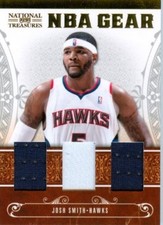 2011 National Treasures NBA Gear Josh Smith Triple Patch Card #'d /99 - Hawks