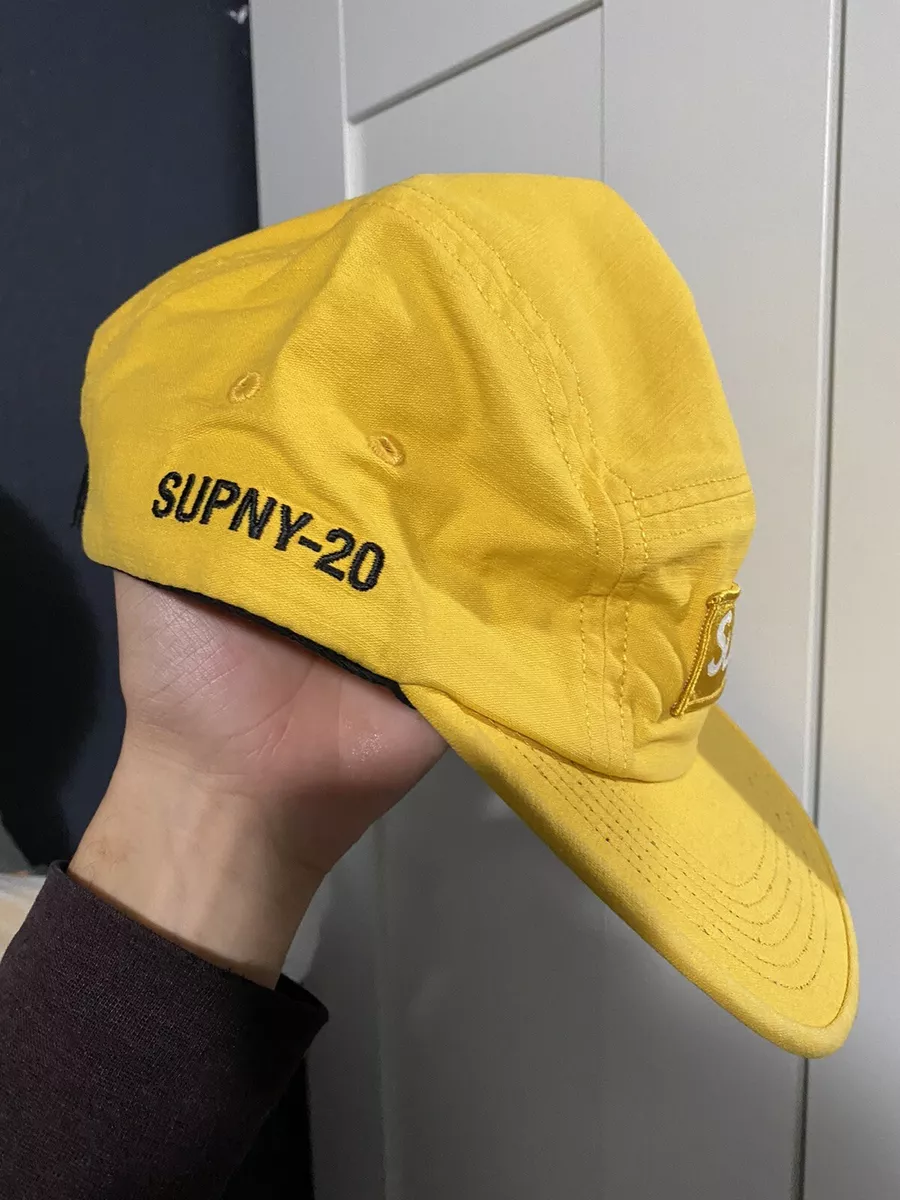 supreme camp cap on head