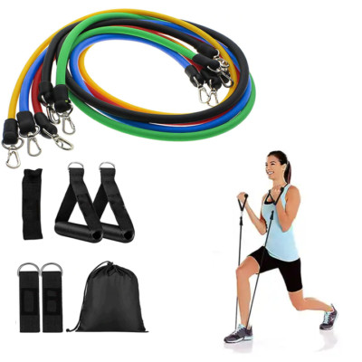 Widerstandsbänder Übung Fitness Tube Set Yoga Heim Training 11-teiliges Set