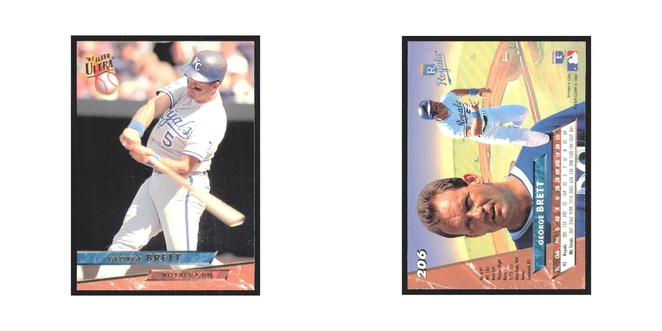 1993 Fleer Ultra George Brett Royals #206 - Image 3 of 3