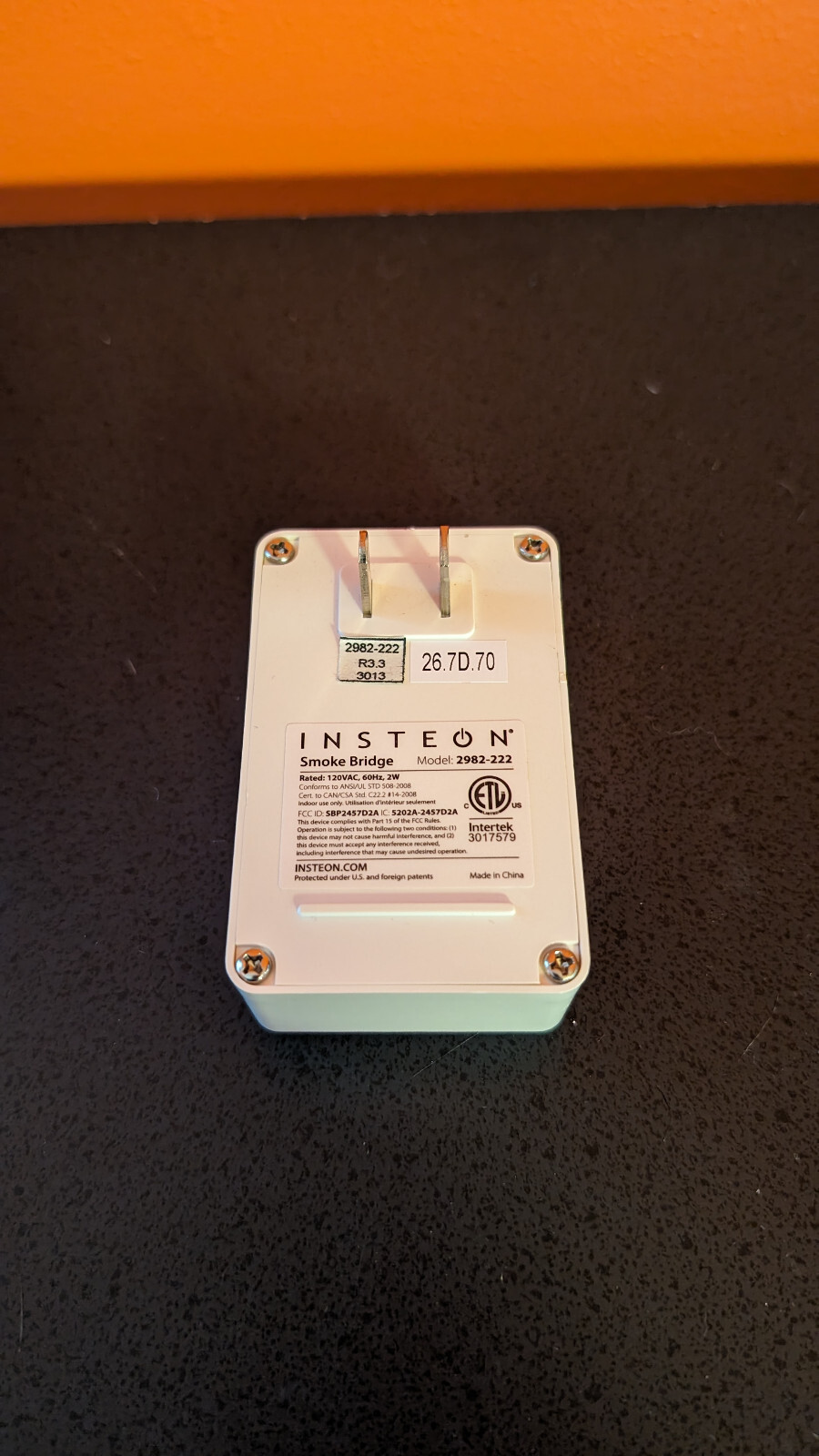 INSTEON 2982222 PLUGIN SMOKE BRIDGE Model 2982 222 () SCE 47d2