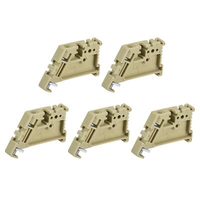 DIN Rail Mount Terminal Blocks End Stopper Screw Type Clamp Yellow EW/35 20 Pcs