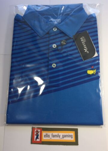 Masters Tech Golf Shirt Polo Blue Large L NEW Augusta National - Picture 1 of 5