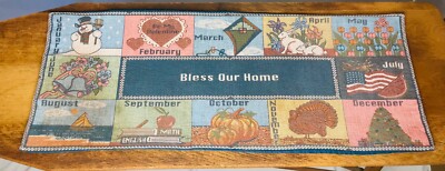 12 Season Bless Our Home Tapestry Table Runner/Wall Decor