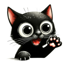 Wall Decal Sticker Cute Funny Cat Wall Sticker 18X18cm Large