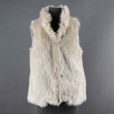 Milly New $325 Sz S Cream Tan Faux Fox Mink Fur Pink Lined Vest
