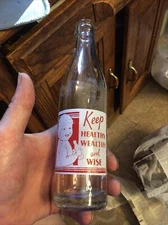 ACL SODA BOTTLE HEALTHY WEALTHY WIS ANOKA MN , GROSSLEINS MINNESOTA RARE 
