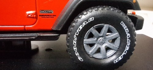 (4) Jeep Wrangler Rubicon Recon Hard Top Closed 2017 Red Matt 1:43 Greenlight - Picture 7 of 14