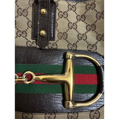 Gucci Horsebit Sherry Line Gg Pattern Tote Bag - Picture 3 of 7