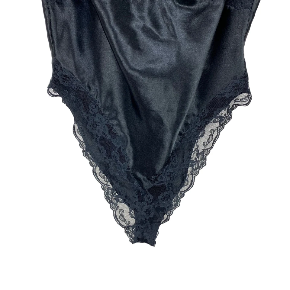 Body de peluche negro de encaje vintage Victoria’s Secret Gold Label para mujer talla M Foto 3 de 4
