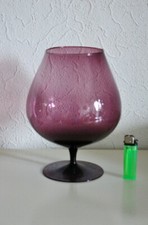 Kelch Vase Groß Lila Cognacschwenker Vintage DDR Lauscha Glaskunst Mundgeblasen