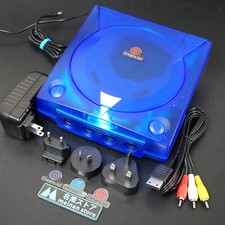 SEGA Dreamcast VA1 Console Translucent Blue Shell, Power Supply MOD NTSC-J