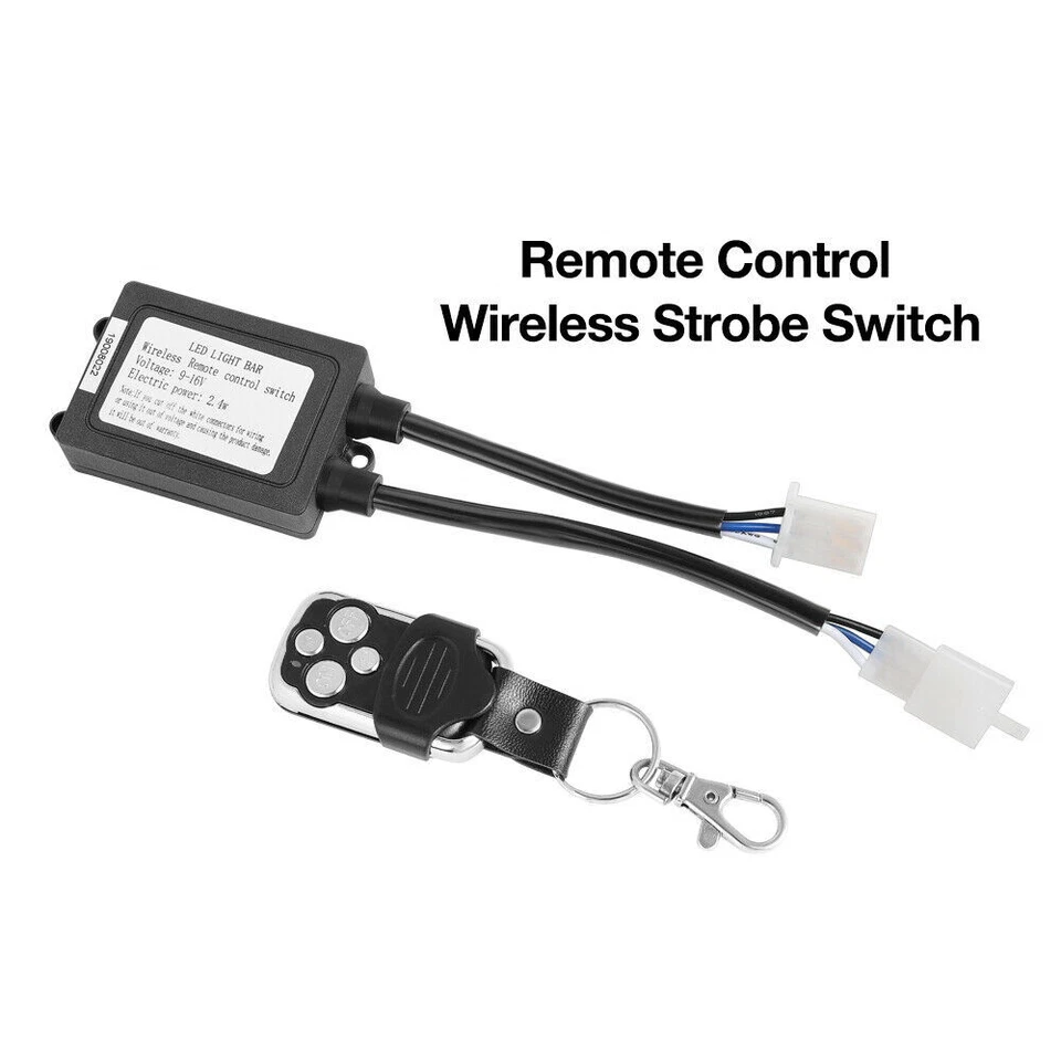 Cableado + Interruptor de control remoto inalámbrico ON/OFF estroboscópico para barra de luz LED todoterreno Foto 4 de 4