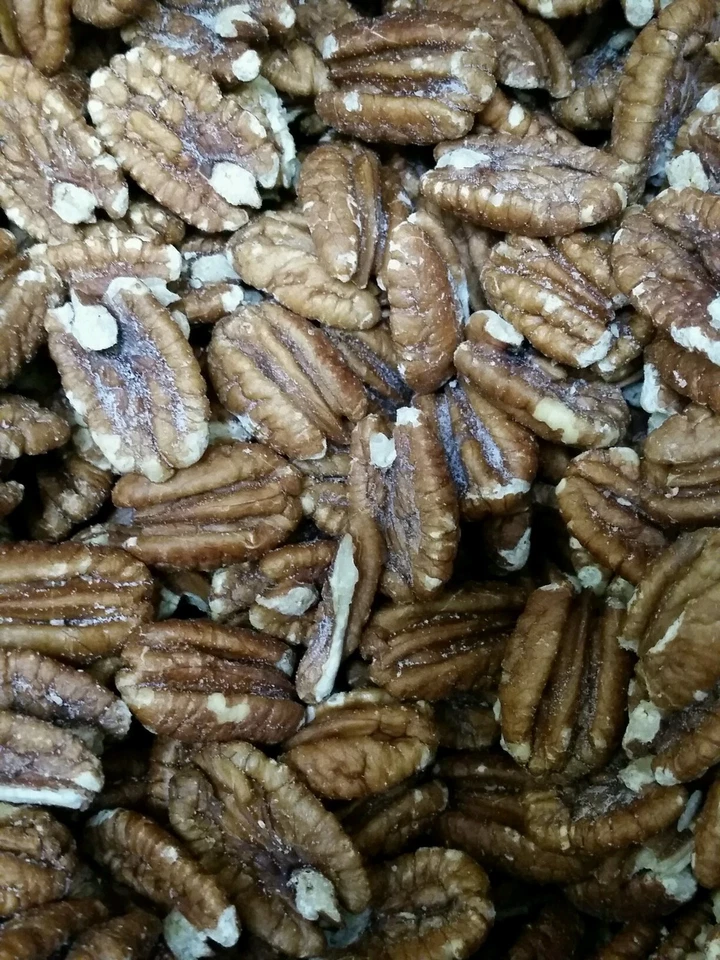 Mammoth Pecan Halves: Roasted, Salted. 5 Lb. Bag, Nuts. Vegan, Kosher.