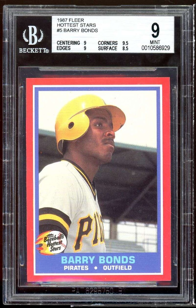 Barry Bonds Rookie Card 1987 Fleer Hottest Stars #5 BGS 9 (9