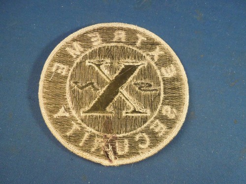 Vintage Extreme Security SXN Silver Metallic Threaded Iron On Patch - Picture 2 of 3