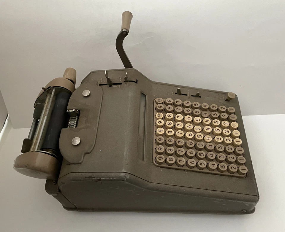 Adding Machine Hand Cranked VTG 1940 - 1950 National or Allen Wales? For Repair - Image 2 of 4