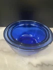 VTG Anchor Hocking Cobalt Blue Glass Mixing Nesting Bowls  1 & 1.5 & 2.5 Qt Set3