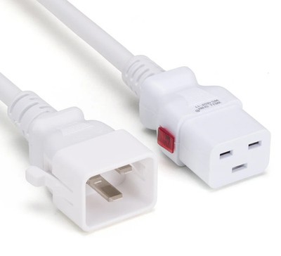SF Cable 1.5 Meter TwyLock  USA IEC C20 to C19 20A SJTW Dual Locking Cords White