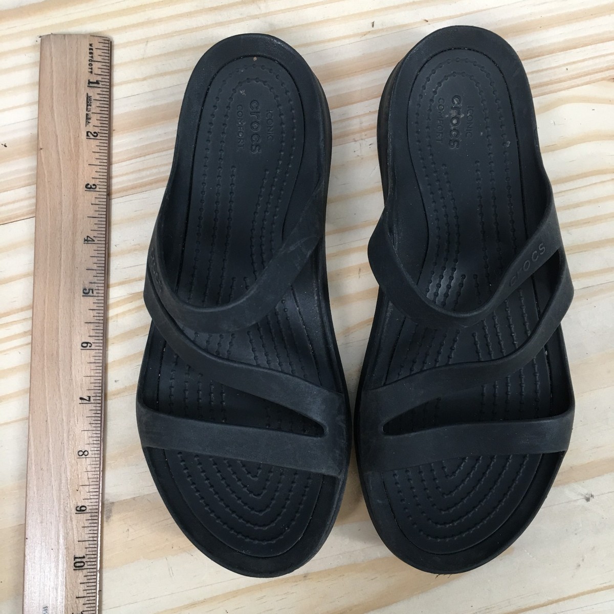 Crocs Sandals Womens 6 Swiftwater Slide Black Slip On Comfort Low Top 203998 View 5
