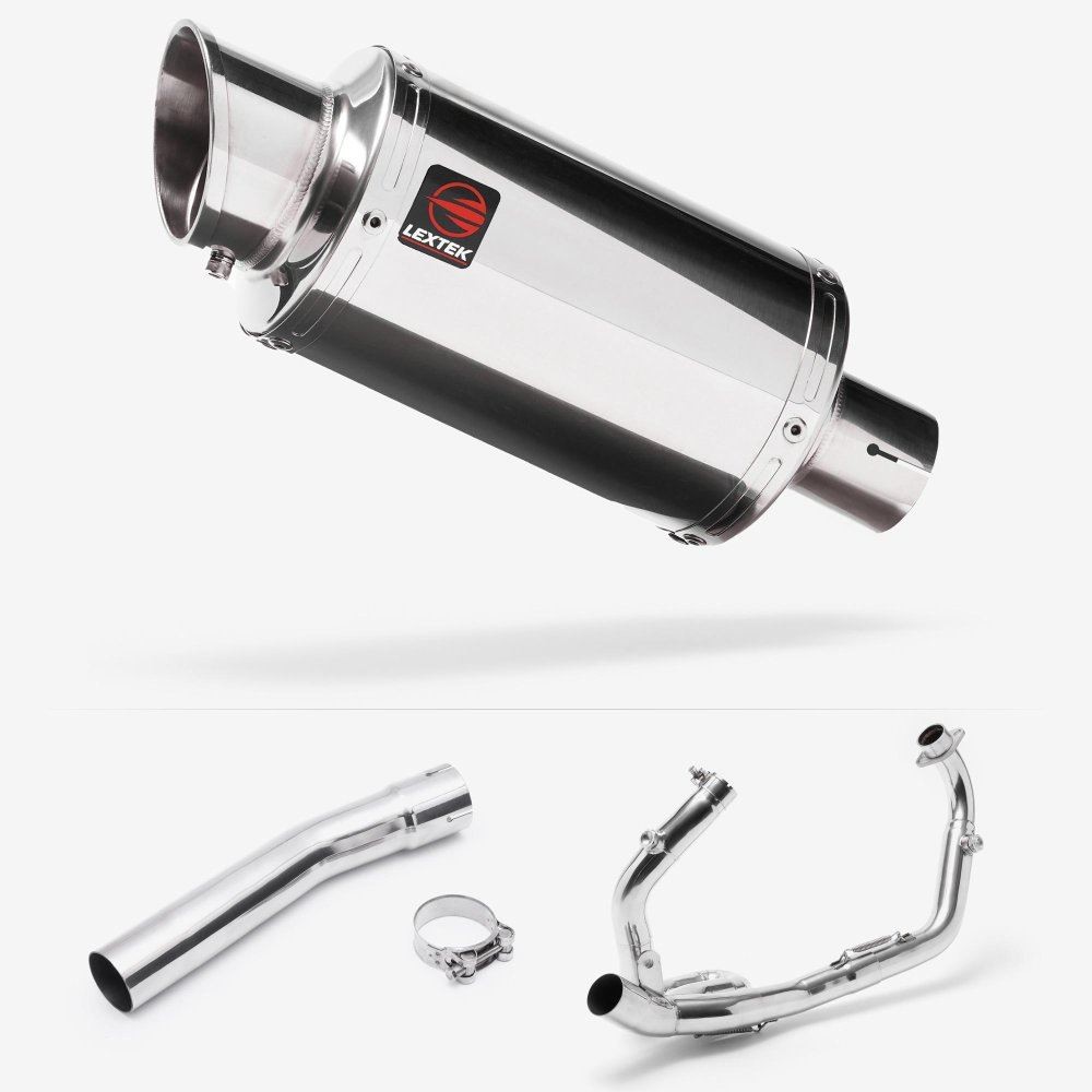 Lextek YP4 S/Steel Stubby Exhaust System 200mm for Suzuki SV650 (03-15)