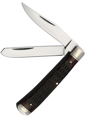 Cold Steel Trapper Pocket Knife Mirror 8Cr13MoV Steel Blades Jigged Bone Handle